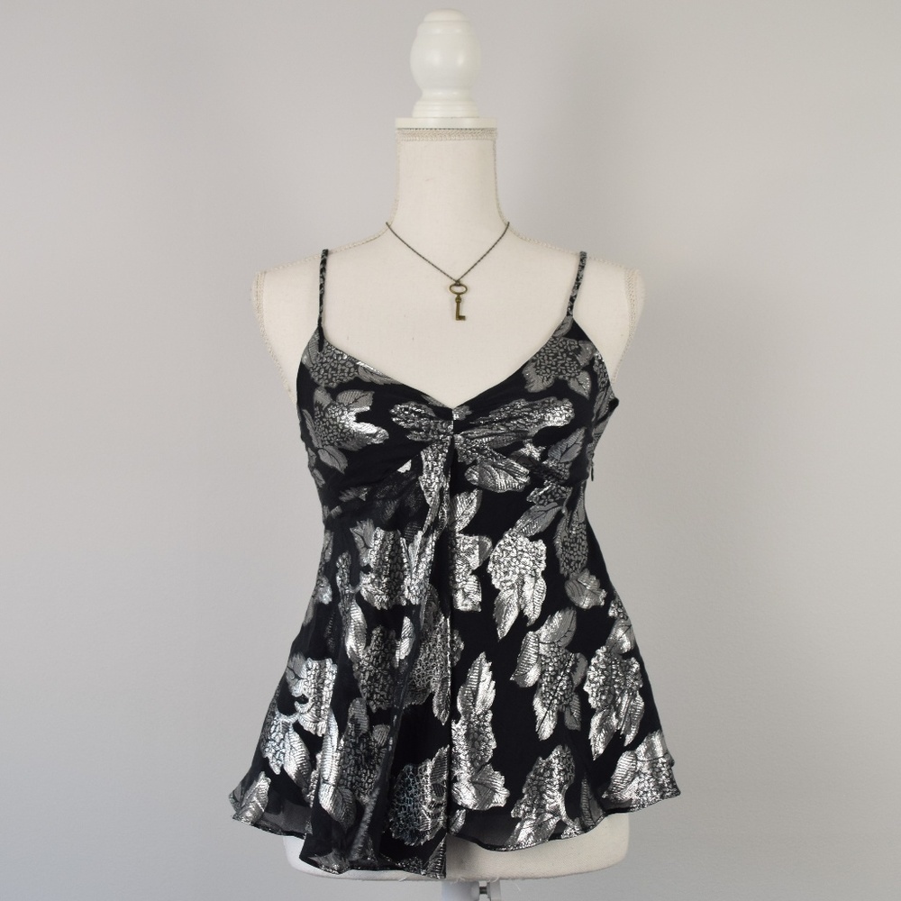 Banana Republic Shimmery Metallic Silk Cami Top